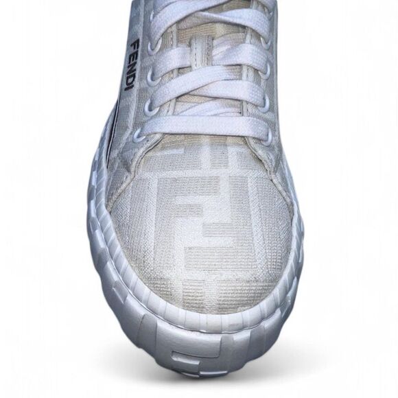 FENDI Off White Monogram FF Zucca Logo Low Top Sneakers Size EU36.5 - Picture 4 of 12